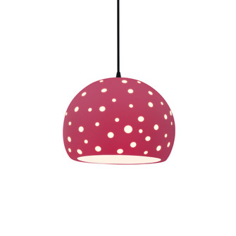Perforated Medium Globe 1-Light Pendant (254|CER-6583-CRSE-MBLK-BKCD)