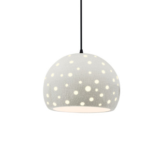Perforated Medium Globe 1-Light Pendant (254|CER-6583-CRK-MBLK-BKCD-LED1-700)