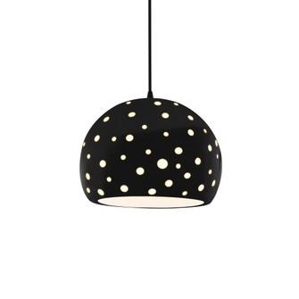 Perforated Medium Globe LED 1-Light Pendant (254|CER-6583-BLK-MBLK-BKCD-LED1-700)
