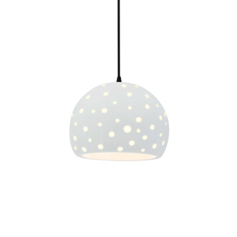 Small Globe 1-Light Pendant (254|CER-6580-WHT-MBLK-BKCD)