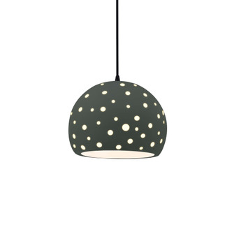 Small Globe 1-Light Pendant (254|CER-6580-PWGN-MBLK-BKCD-LED1-700)