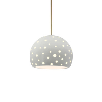Small Globe 1-Light Pendant (254|CER-6580-MAT-ABRS-RIGID-LED1-700)
