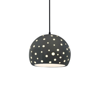 Small Globe 1-Light Pendant (254|CER-6580-GRY-MBLK-BKCD-LED1-700)