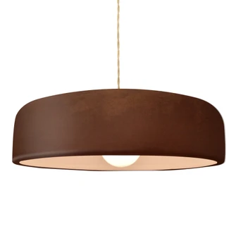 Large Spire 1-Light Pendant (254|CER-6575-RRST-BRSS-BEIG-TWST)