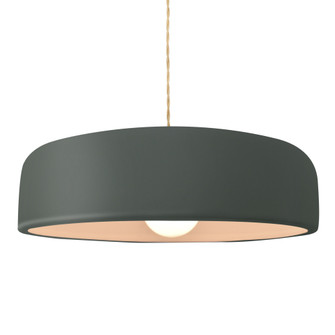 Large Spire 1-Light Pendant (254|CER-6575-PWGN-MBLK-BEIG-TWST-LED1-700)