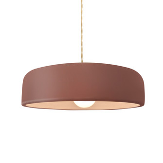 Medium Spire 1-Light Pendant (254|CER-6573-CLAY-BRSS-BEIG-TWST-LED1-700)