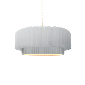 Small Tier Pleated 1-Light Pendant (254|CER-6550-WTWT-NCKL-BEIG-TWST)