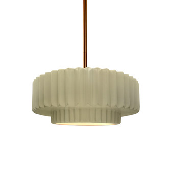 Small Tier Pleated 1-Light Pendant (254|CER-6550-VAN-BRSS-RIGID-LED1-700)