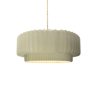 Small Tier Pleated 1-Light Pendant (254|CER-6550-VAN-BRSS-BEIG-TWST-LED1-700)