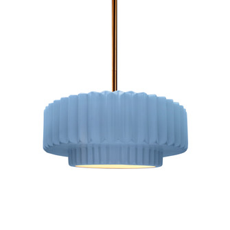 Small Tier Pleated 1-Light Pendant (254|CER-6550-SKBL-BRSS-RIGID)