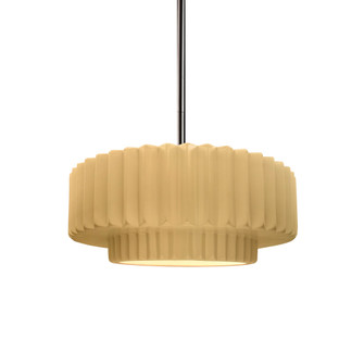 Small Tier Pleated LED 1-Light Pendant (254|CER-6550-MYLW-NCKL-RIGID-LED1-700)