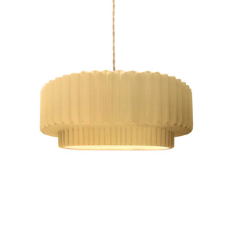 Small Tier Pleated 1-Light Pendant (254|CER-6550-MYLW-MBLK-BEIG-TWST-LED1-700)