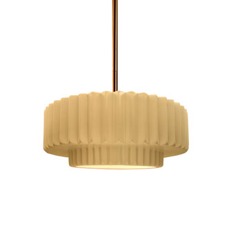 Small Tier Pleated 1-Light Pendant (254|CER-6550-MYLW-BRSS-RIGID-LED1-700)