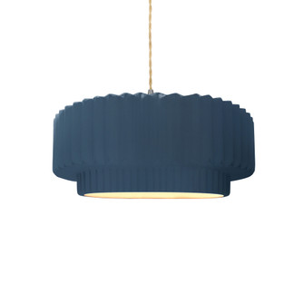 Small Tier Pleated 1-Light Pendant (254|CER-6550-MID-NCKL-BEIG-TWST-LED1-700)