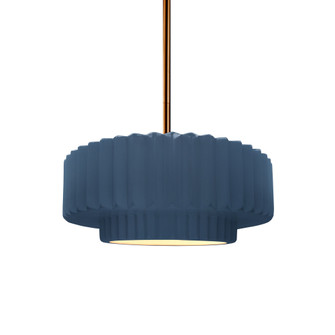 Small Tier Pleated 1-Light Pendant (254|CER-6550-MID-BRSS-RIGID-LED1-700)