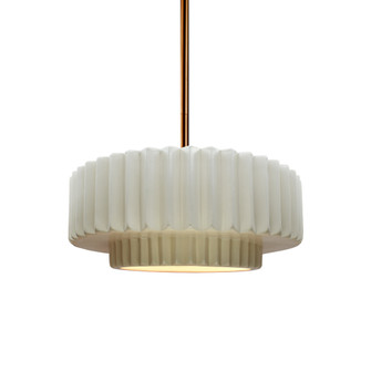 Small Tier Pleated 1-Light Pendant (254|CER-6550-MAT-BRSS-RIGID-LED1-700)