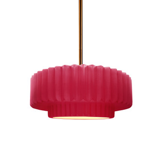 Small Tier Pleated 1-Light Pendant (254|CER-6550-CRSE-BRSS-RIGID-LED1-700)