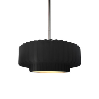 Small Tier Pleated 1-Light Pendant (254|CER-6550-CRB-NCKL-RIGID-LED1-700)