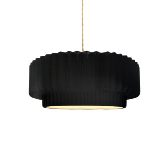 Small Tier Pleated 1-Light Pendant (254|CER-6550-CRB-NCKL-BEIG-TWST-LED1-700)