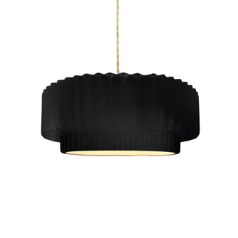 Small Tier Pleated 1-Light Pendant (254|CER-6550-CRB-NCKL-BEIG-TWST-LED1-700)