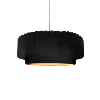 Small Tier Pleated 1-Light Pendant (254|CER-6550-CBGD-NCKL-BEIG-TWST-LED1-700)