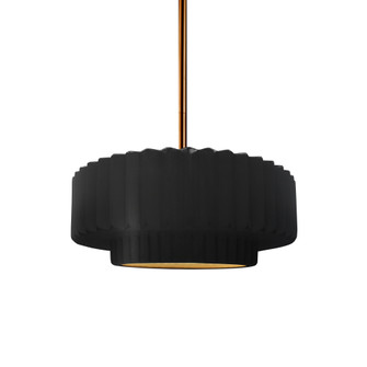 Small Tier Pleated 1-Light Pendant (254|CER-6550-CBGD-BRSS-RIGID-LED1-700)