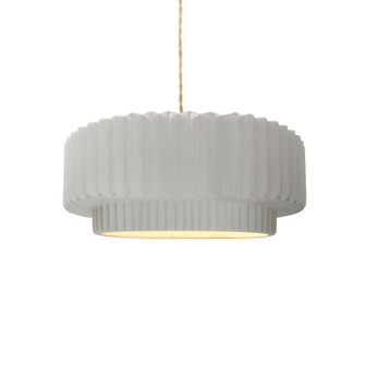 Small Tier Pleated 1-Light Pendant (254|CER-6550-BIS-MBLK-BEIG-TWST-LED1-700)