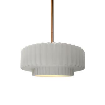 Small Tier Pleated 1-Light Pendant (254|CER-6550-BIS-BRSS-RIGID-LED1-700)