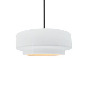 Small Tier LED 1-Light Pendant (254|CER-6540-WHT-MBLK-RIGID-LED1-700)