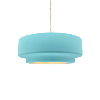 Small Tier 1-Light Pendant (254|CER-6540-RFPL-MBLK-BEIG-TWST)