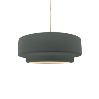 Small Tier 1-Light Pendant (254|CER-6540-PWGN-MBLK-BEIG-TWST-LED1-700)