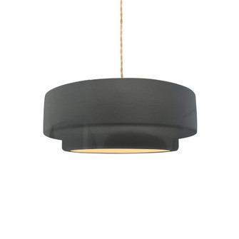 Small Tier 1-Light Pendant (254|CER-6540-GRY-MBLK-BEIG-TWST-LED1-700)