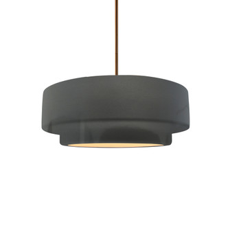 Small Tier 1-Light Pendant (254|CER-6540-GRY-BRSS-RIGID-LED1-700)