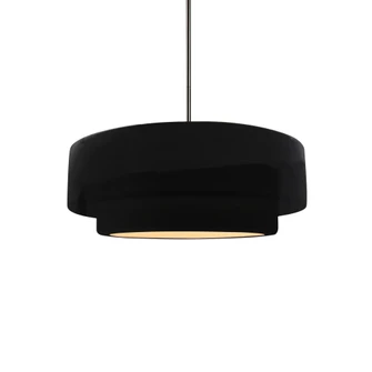 Small Tier 1-Light Pendant (254|CER-6540-BLK-NCKL-RIGID)