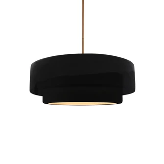 Small Tier 1-Light Pendant (254|CER-6540-BLK-BRSS-RIGID)