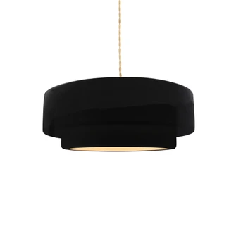 Small Tier 1-Light Pendant (254|CER-6540-BKMT-BRSS-BEIG-TWST)