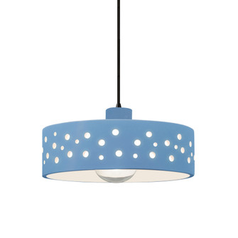 Perforated Dish 1-Light Pendant (254|CER-6467-SKBL-MBLK-BKCD)