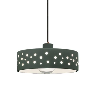 Perforated Dish 1-Light Pendant (254|CER-6467-PWGN-DBRZ-BKCD-LED1-700)
