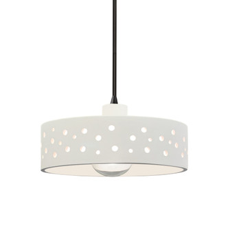 Perforated Dish 1-Light Pendant (254|CER-6467-BIS-MBLK-BKCD-LED1-700)