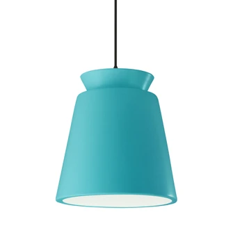 Tall Trapezoid 1-Light Pendant (254|CER-6427-RFPL-MBLK-BKCD)