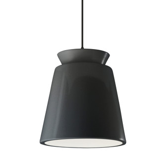 Tall Trapezoid 1-Light Pendant (254|CER-6427-GRY-MBLK-BKCD)