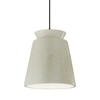 Tall Trapezoid 1-Light Pendant (254|CER-6427-CRK-MBLK-BKCD)