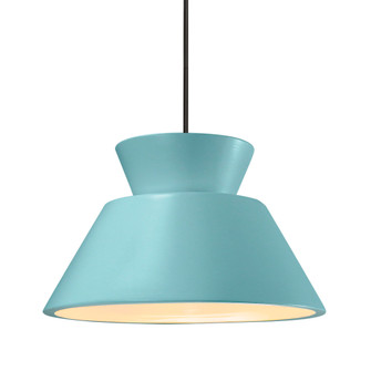 Medium Trapezoid 1-Light Pendant (254|CER-6423-RFPL-MBLK-RIGID)