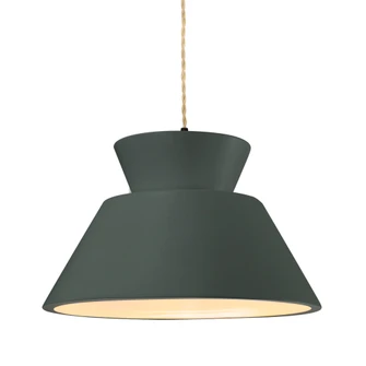 Medium Trapezoid 1-Light Pendant (254|CER-6423-PWGN-MBLK-BEIG-TWST)