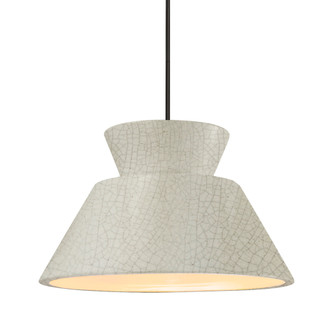 Medium Trapezoid 1-Light Pendant (254|CER-6423-CRK-MBLK-RIGID)