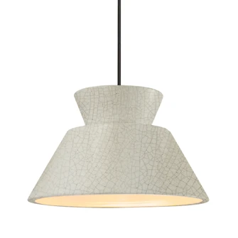 Medium Trapezoid 1-Light Pendant (254|CER-6423-CRK-MBLK-RIGID)