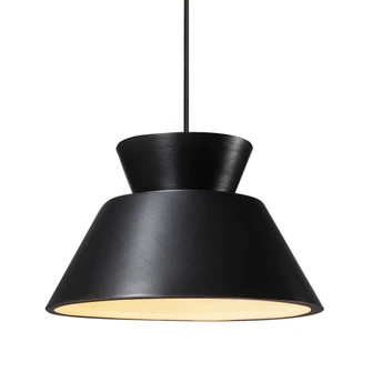 Medium Trapezoid 1-Light Pendant (254|CER-6423-CRB-MBLK-RIGID-LED1-700)