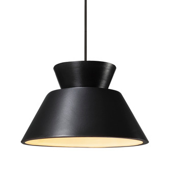 Medium Trapezoid 1-Light Pendant (254|CER-6423-CRB-MBLK-RIGID)