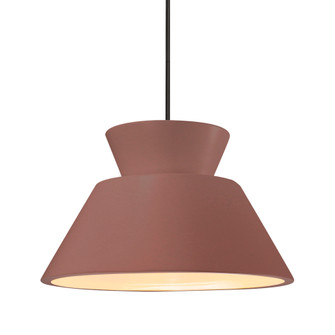 Medium Trapezoid 1-Light Pendant (254|CER-6423-CLAY-MBLK-RIGID)