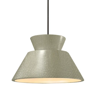 Medium Trapezoid 1-Light Pendant (254|CER-6423-CKC-MBLK-RIGID)